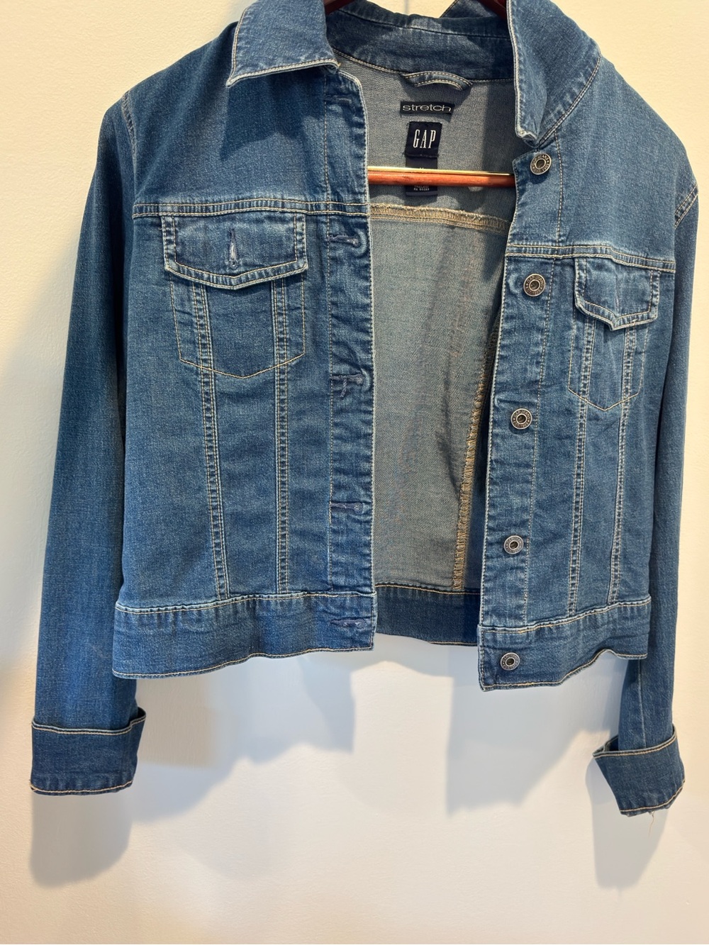 GAP Blue Stretch Denim Trucker Jacket
